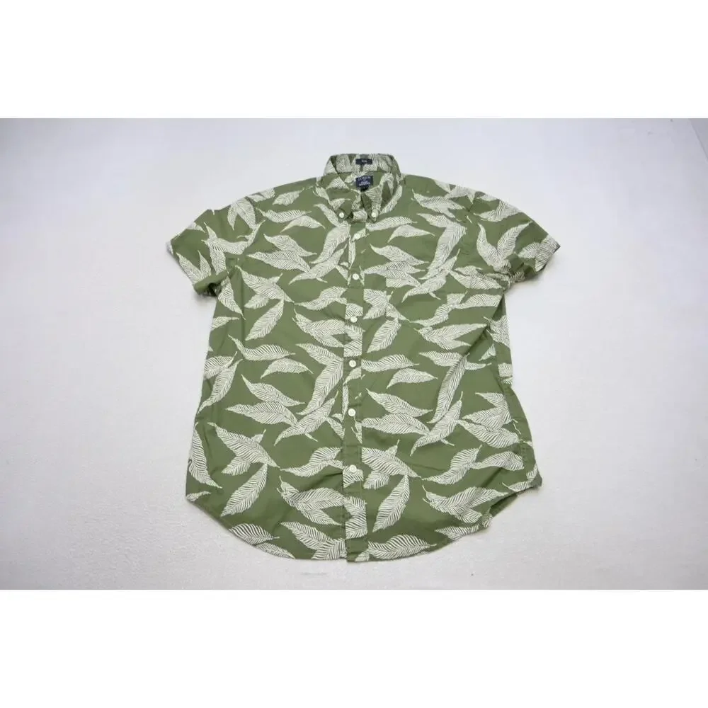 J Crew Dress Shirt Slim Fit‎ Floral Button Up Flex Washed Mens Sz Large